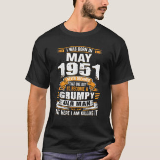 Cadeaus voor 72e verjaardag Mannen Vintage mei 195 T-shirt