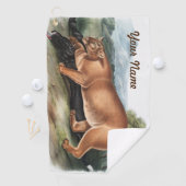 Cadeaus voor aangepaste cougar-jachtcampagne golfhanddoek (Insitu)
