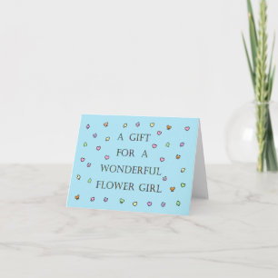 Cadeaus voor Bloemenmeisje Confetti en Lettering Kaart