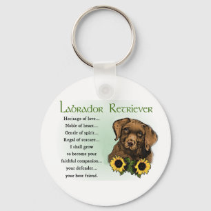 Cadeaus voor Chocolade Labrador Retriever Puppy Sleutelhanger