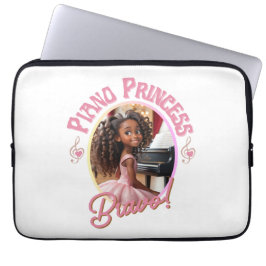 Cadeaus voor meisjes die graag piano spelen laptop sleeve