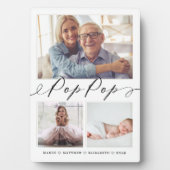 Cadeaus voor Pop Pop | Grootkinderen 3 Foto-collag Fotoplaat (voorkant)