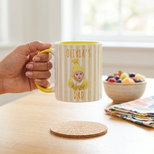 Cadeaus voor Vaderdag voor vader gele strepen Mok