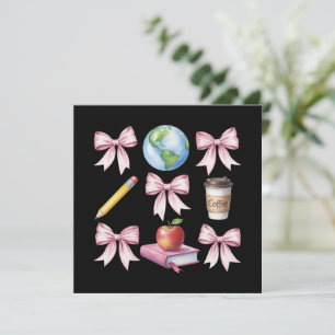 Cadeaus voor waardering voor leraren koffie strik kaart