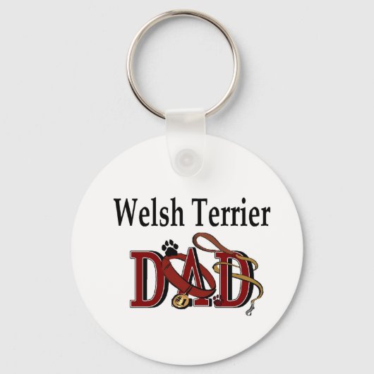 Cadeaus voor Welsh Terrier vaders Sleutelhanger (Voorkant)