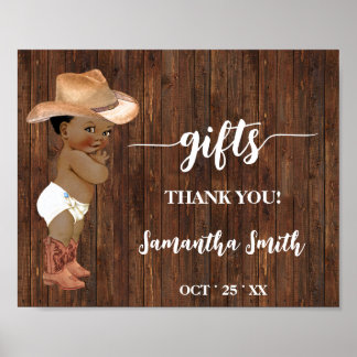 Cadeaus Western Little AA Cowboy Baby shower Teken Poster