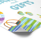 Cadeaus Zwembad Feest Verjaardagsbord Poster (Hoek)