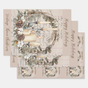 Cadeauset 3 thema Kerstmis Inpakpapier Vel