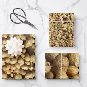 Cadeauset - pinda's in 3 formaten inpakpapier vel