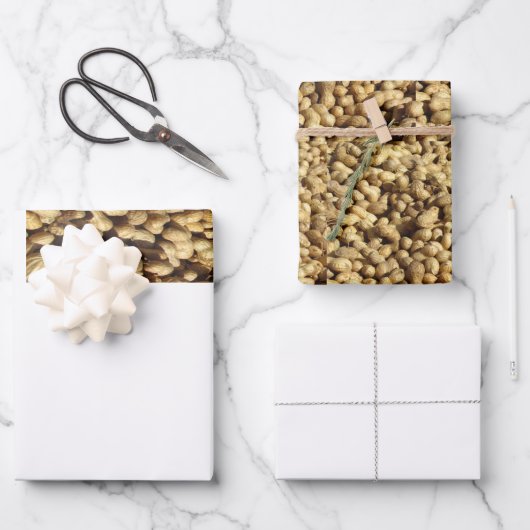 Cadeauset - pinda's in 3 formaten inpakpapier vel (Voorkant)