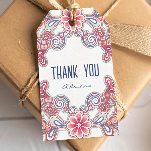 Cadeautag bedankt met boho-sfeer cadeaulabel