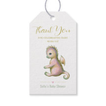 Cadeautag met leuke babyshower-draak.