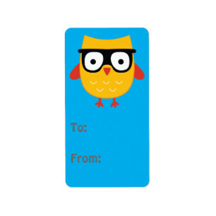 Cadeautag Nerdy Owl Etiket