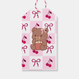 Cadeautags met bogen en beren cadeaulabel