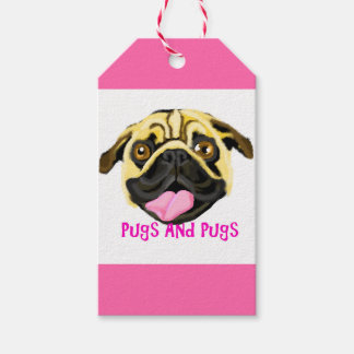 Cadeautags met Roze Pugs Cadeaulabel