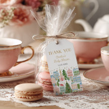 Cadeautags voor It Takes a Village-babyfeest Bedan