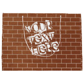 Cadeautas met bakstenen muur en aangepaste tekst (Achterkant)