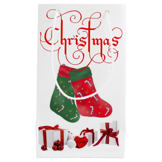 Cadeautas met kerstcadeaus (Voorkant)