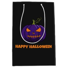Cadeautas met Paarse pompoen, Happy Halloween