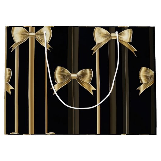 Cadeautas met zwarte basis en gouden boog (Voorkant)