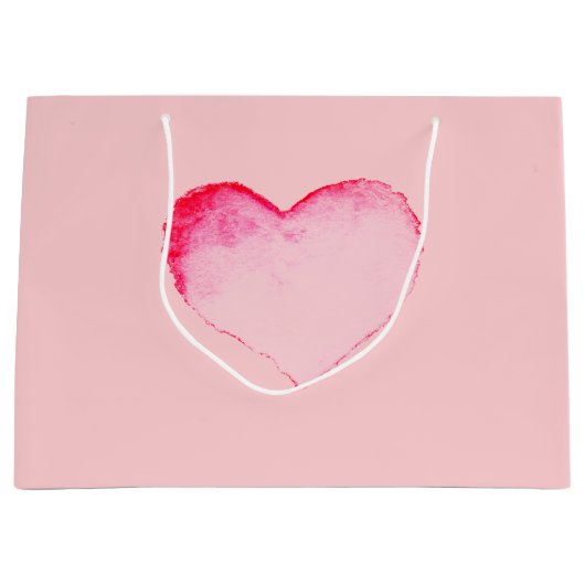 Cadeautas PINK WATERVERF HART (Voorkant)