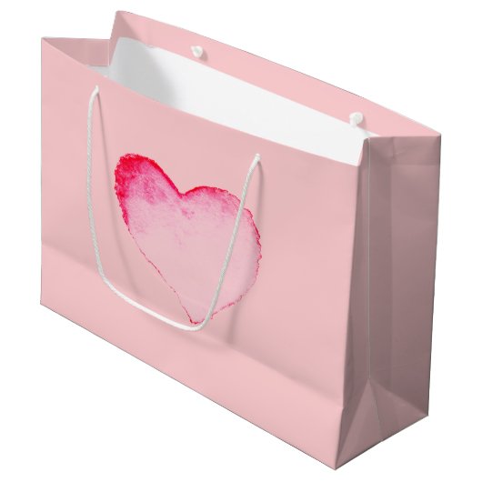 Cadeautas PINK WATERVERF HART (Voorkant Gekanteld)
