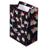 Cadeautassen - Domino Design Blue Medium Cadeauzakje (Voorkant Gekanteld)