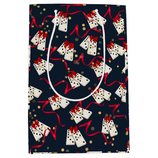 Cadeautassen - Domino Design Blue Medium Cadeauzakje (Voorkant)