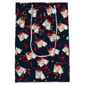 Cadeautassen - Domino Design Blue Medium Cadeauzakje (Achterkant)