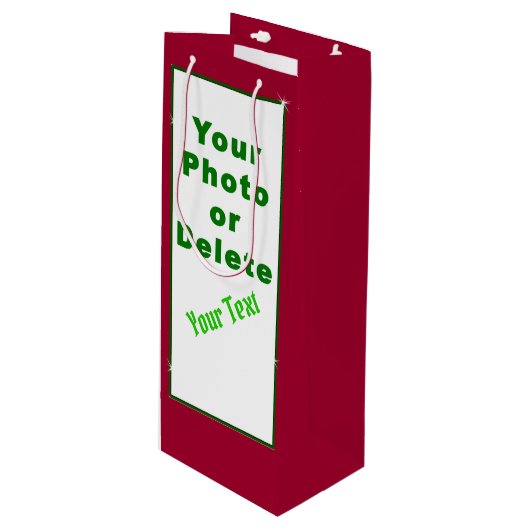  cadeautassen met uw foto, tekst wijn cadeautas (Voorkant Gekanteld)