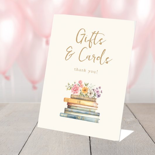 Cadeauthema Boeken Bord Reclamebord Met Voetstuk