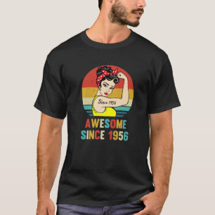 cadeautje 1956 voor vrouwen 66 jaar 66 jaar t-shirt