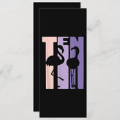 Cadeautje voor 10e verjaardag ik flamingo ik 10 ja kaart (Voorkant / Achterkant)