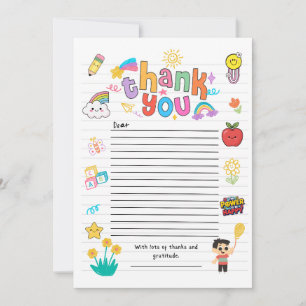 Cadeautje voor juf of meester bedankkaart -jongen  kaart