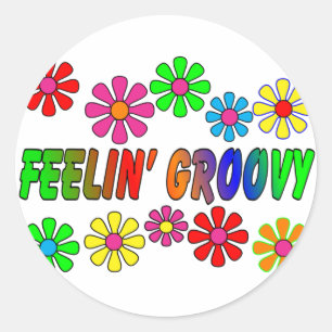 cadeautjes uit de jaren '70 'Feelin' Groovy' Ronde Sticker