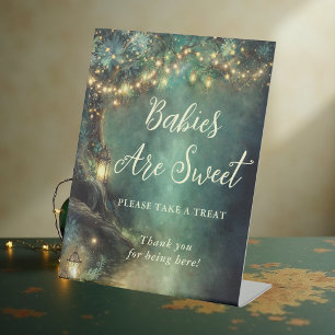 Cadeautjes voor babyfeest Betoverde boslantaarns Reclamebord Met Voetstuk
