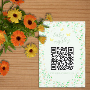 Cadeauverlanglijst voor geslachtsneutrale babyshow informatiekaartje