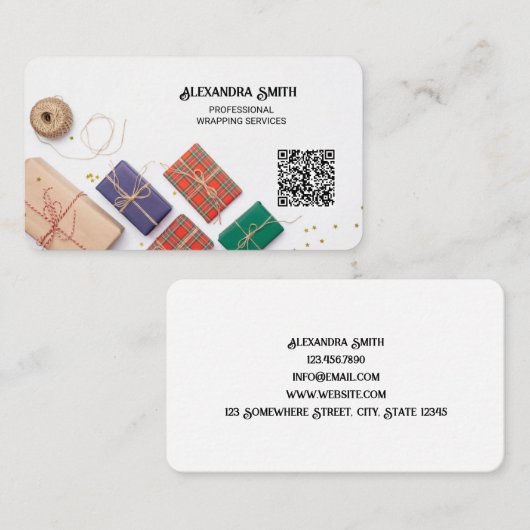 Cadeauverpakking Aangepaste QR Visitekaartje (Voorkant / Achterkant)