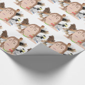 Cadeauverpakking Amerikaanse Indiaan, dieren wolfv Cadeaupapier (Hoek)