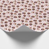 Cadeauverpakking met chocolade aardbeien cadeaupapier (Hoek)