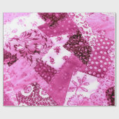 Cadeauverpakking Papier Roll Roze Wit Bloemen Quil (Vlak)