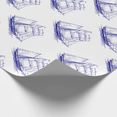 cadeauverpakking Verpakking papier Blauwe zeilboot (Hoek)
