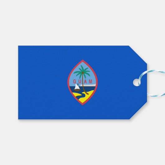 Cadeauvlag met Label van Guam, Verenigde Staten Cadeaulabel (Voorkant (Horizontaal))