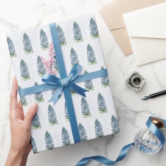 Cadeauwrap Roll - NGA-Waterverf blauwe bonnets Cadeaupapier (Geschenken)
