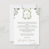 Cadeaux Cartes de remerciements Mariages officiels (Dos)