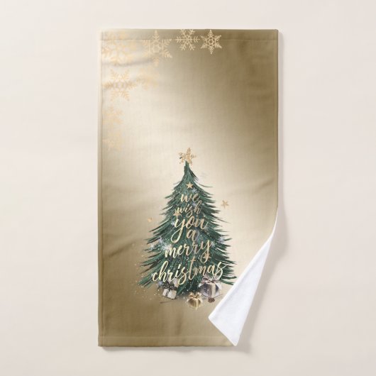 Cadeaux d'arbre de Noël Pin Étoiles Flocons de nei (Serviette à main)