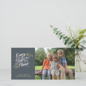 Cadeaux d'au-dessus de la carte photo de Noël reli (Debout devant)