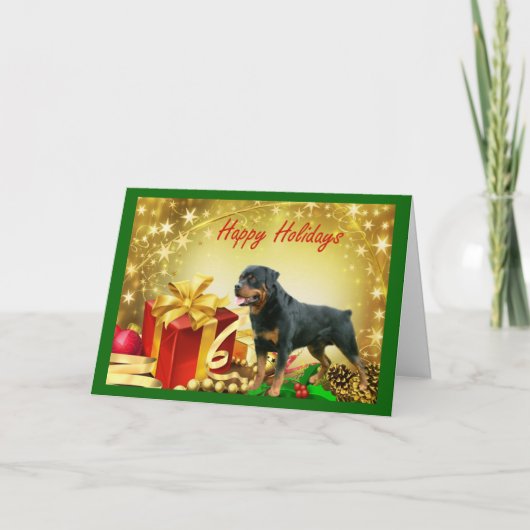 Cadeaux de carte de Noël de rottweiler (Devant)
