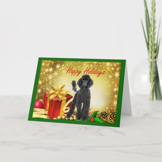 Cadeaux de cartes de Noël de caniche (Devant)