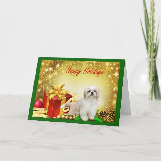 Cadeaux de cartes de Noël Shih Tzu (Devant)